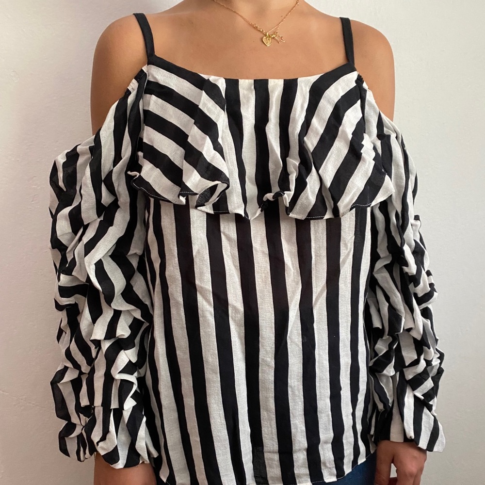 Black and White Boho Top - Picture 3 of 14